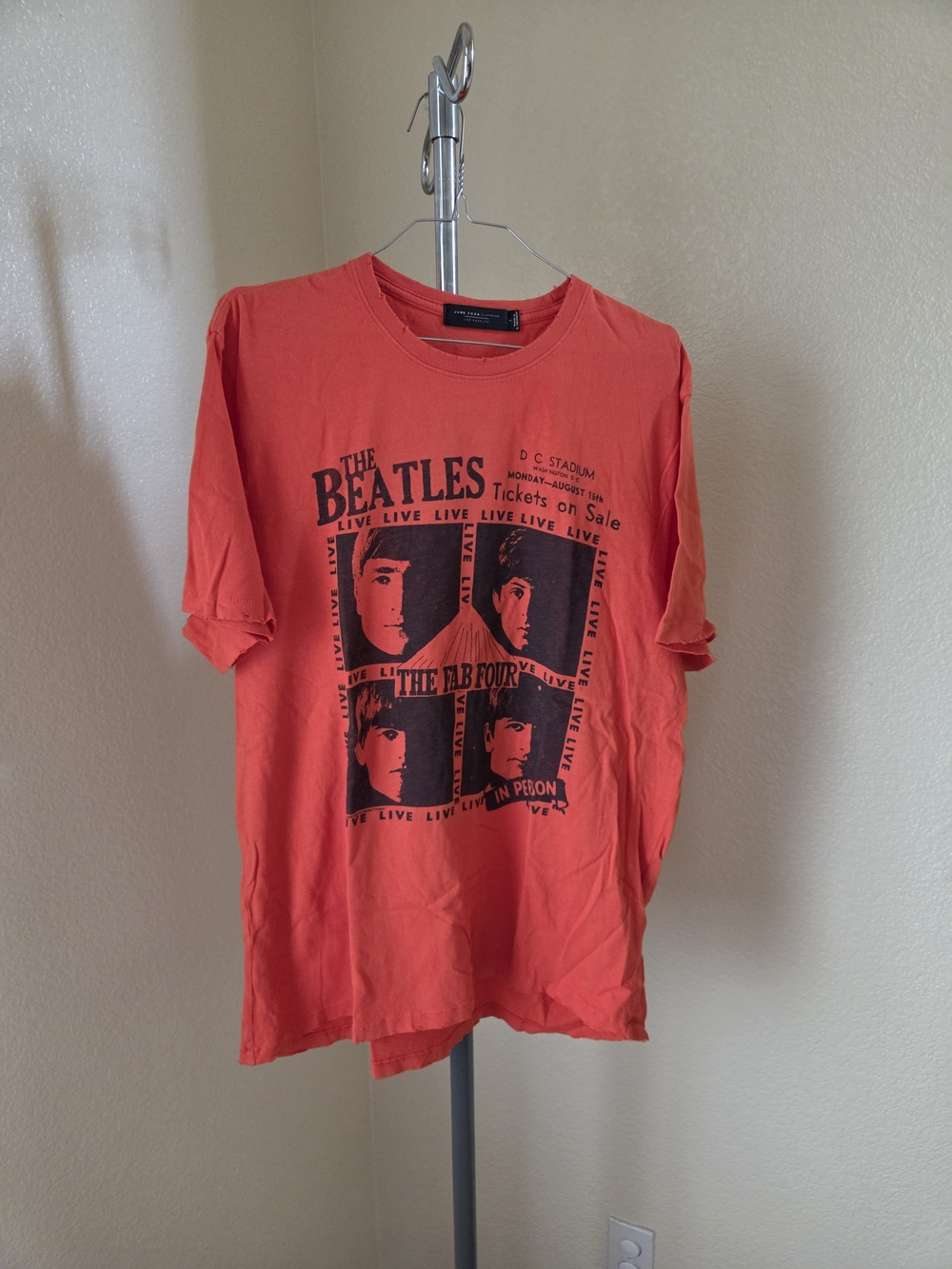 Junk Food Orange Unisex The Beatles The Fab Four Live! Band Tee